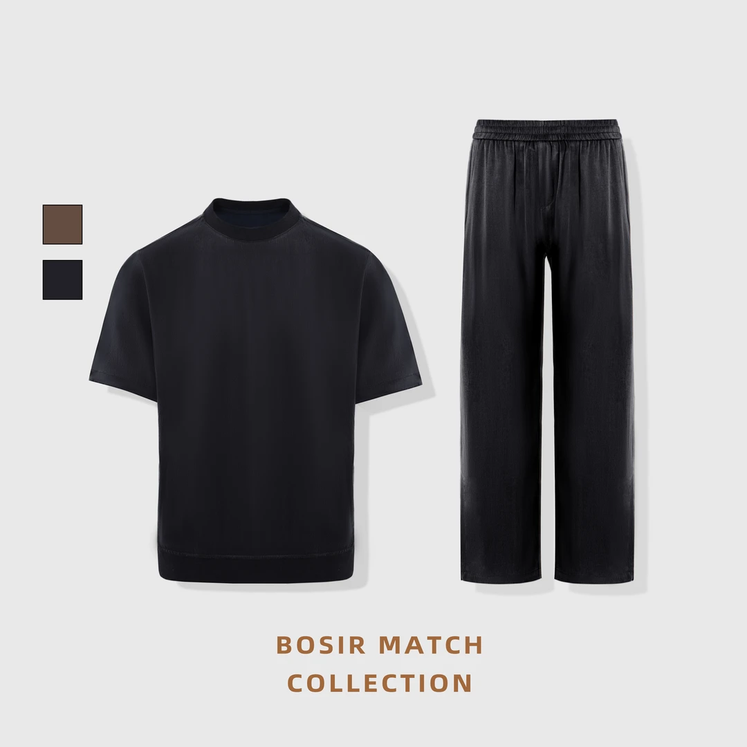 【铜氨丝】雾面高级感夏季冰凉感男士铜氨丝套装BZ001