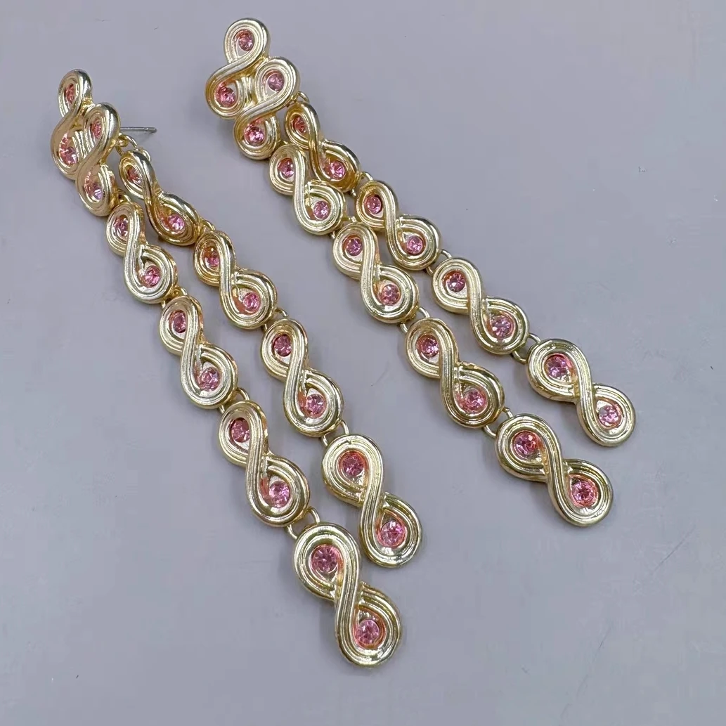 铜合金珐琅耳饰 孤品中古流苏气质耳环