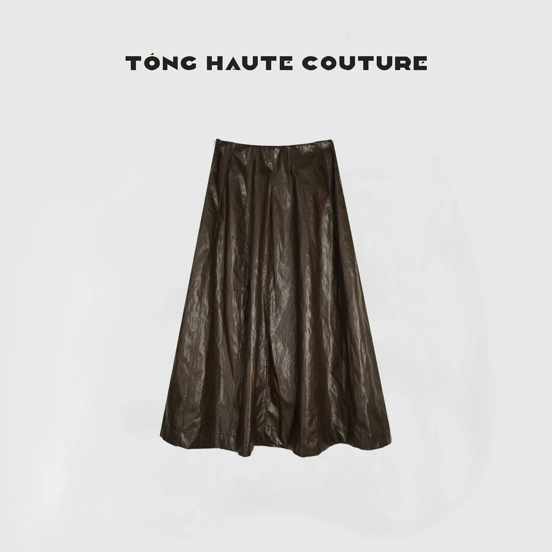 【流萤】秋季新品时尚百搭复古风A字半身皮裙 YQ522