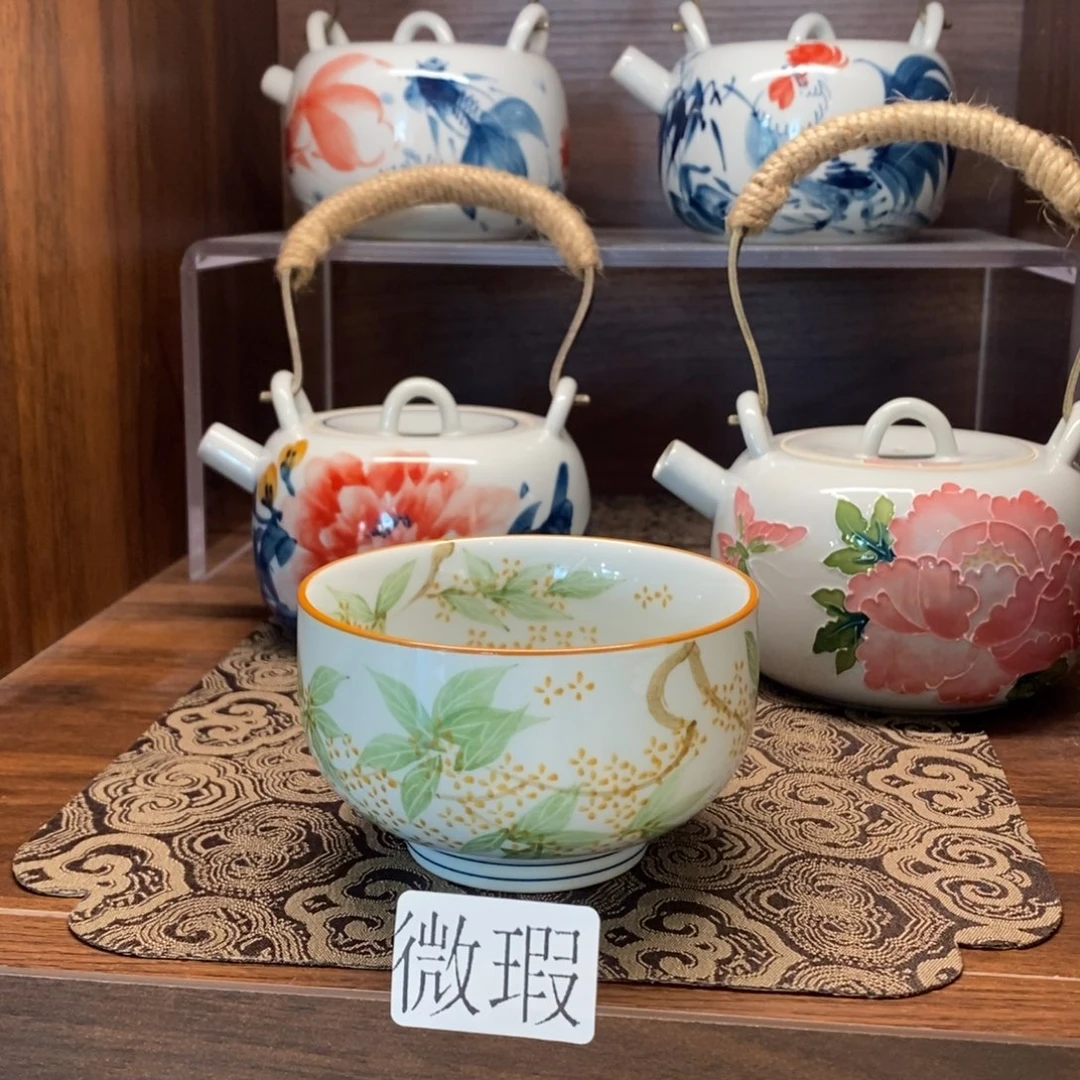 釉下彩老陶泥手工绘制