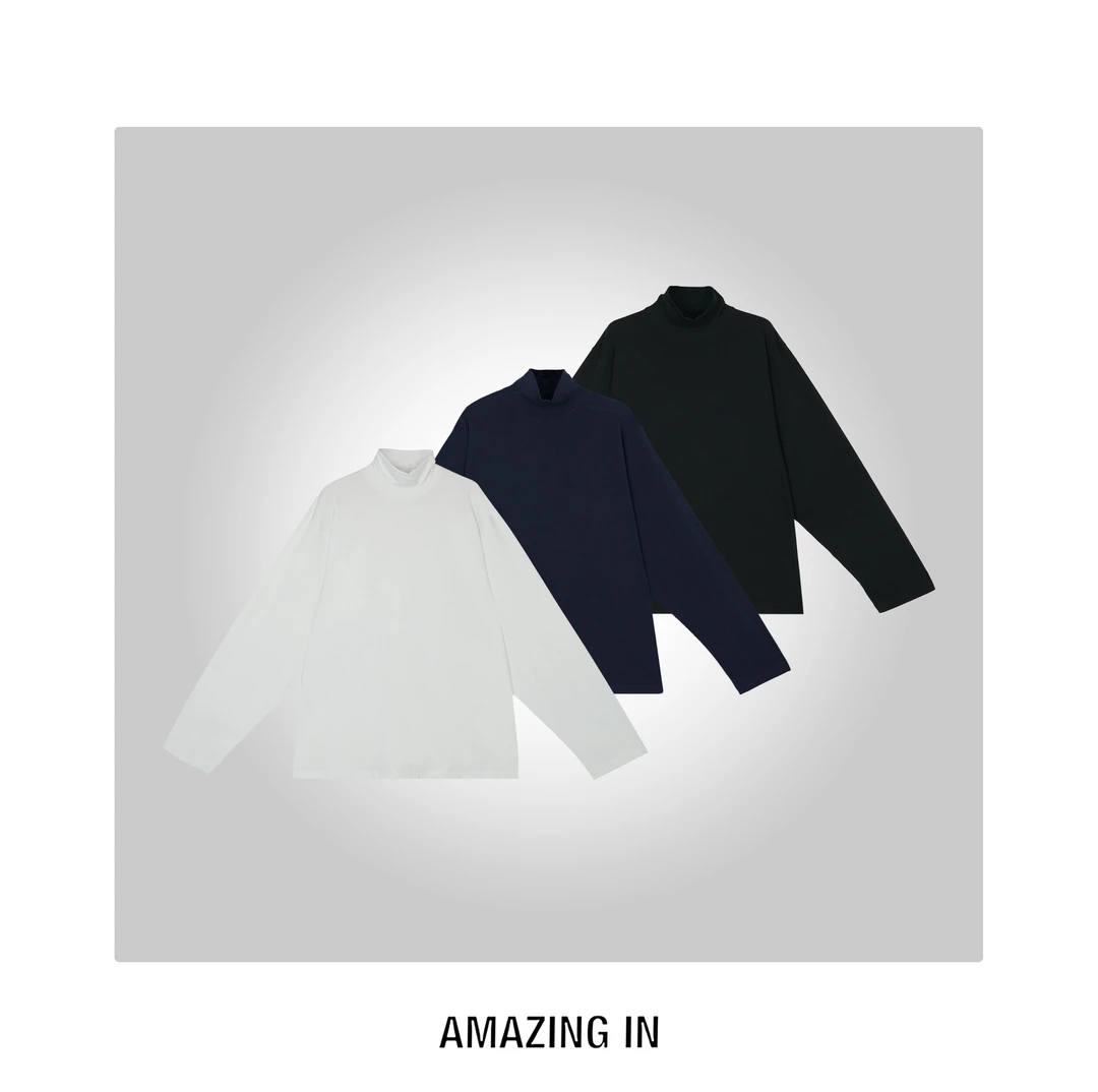 AMAZING IN | 棉质 | 简约百搭半高领T恤 A250701-AI57BST2411325