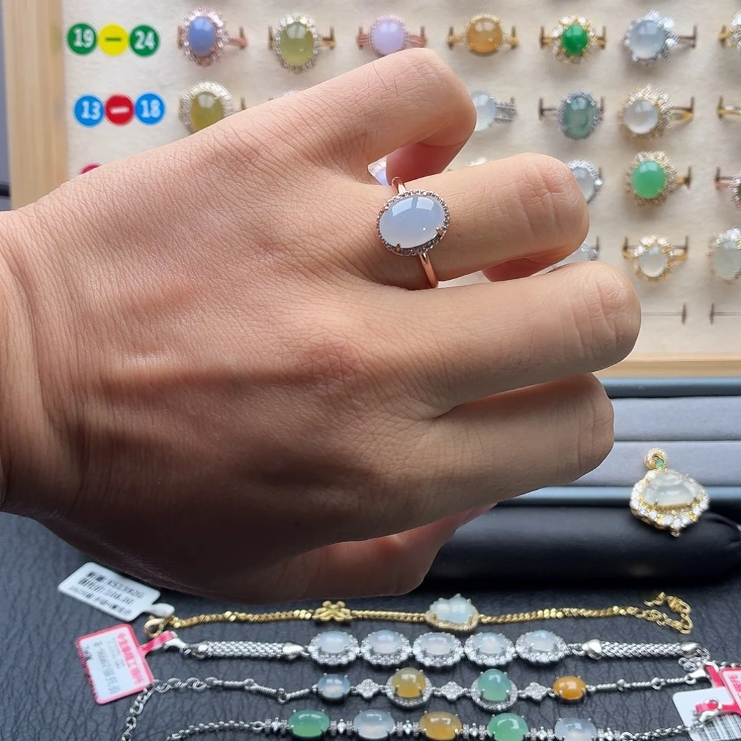 翡翠银S925镶嵌戒指