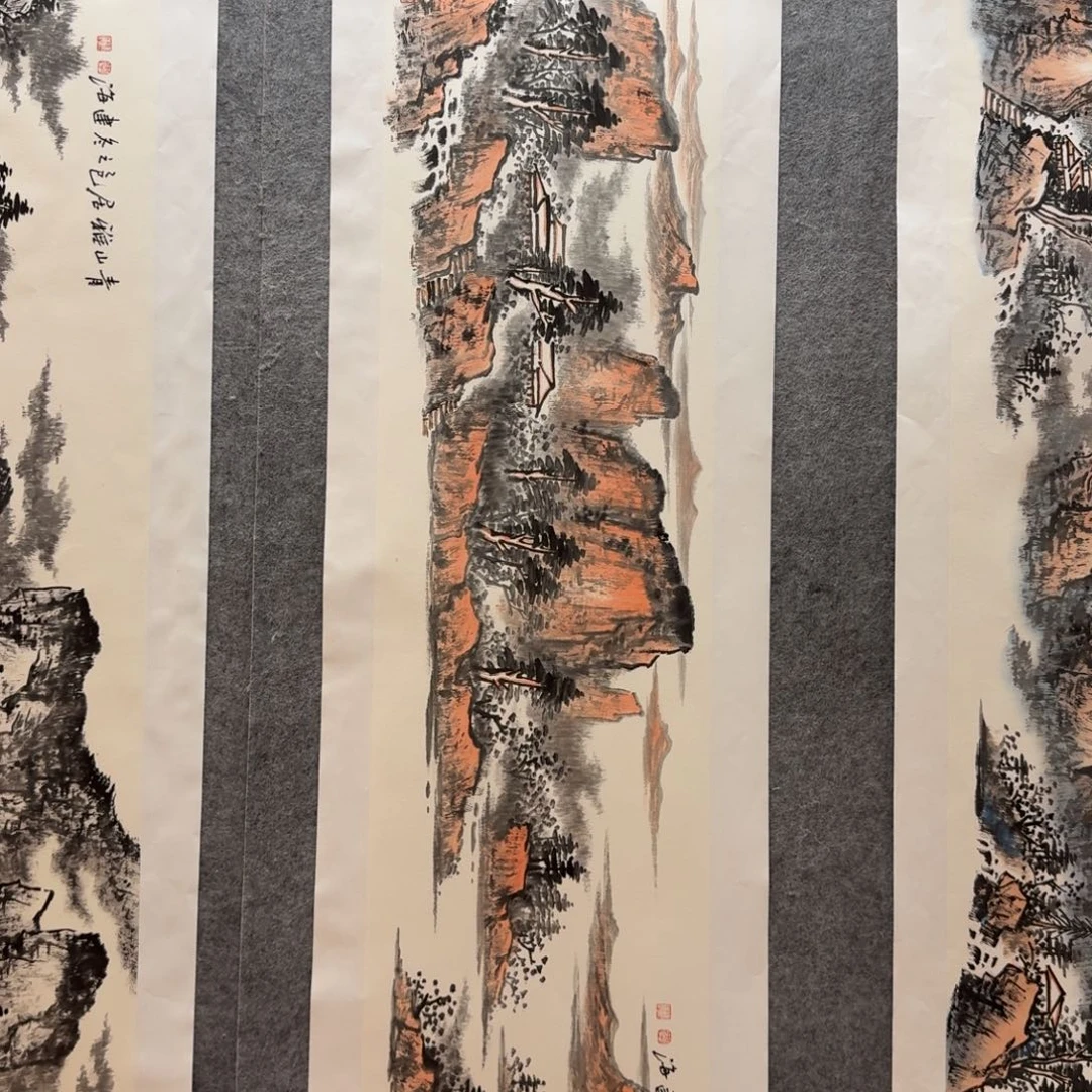 国画李建海四尺对开作品