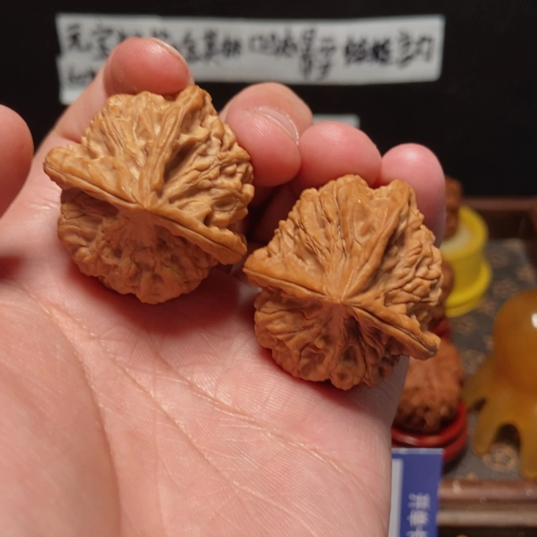 吊坠文玩核桃李**花玉玺66