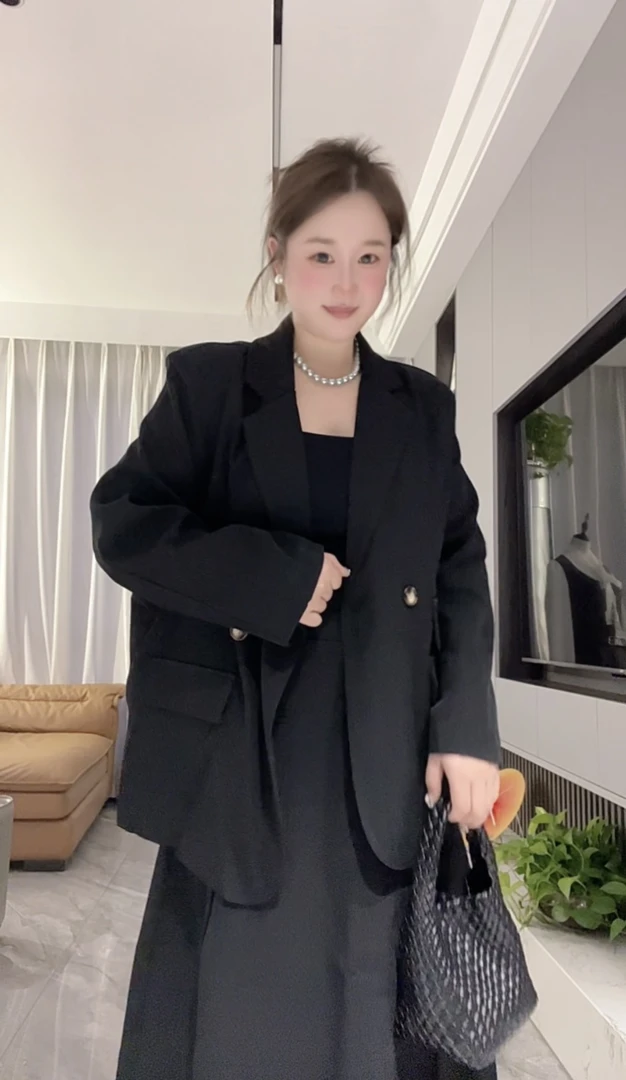 「小吴家」韩系减龄西装一整套搭配显瘦百搭气质时尚