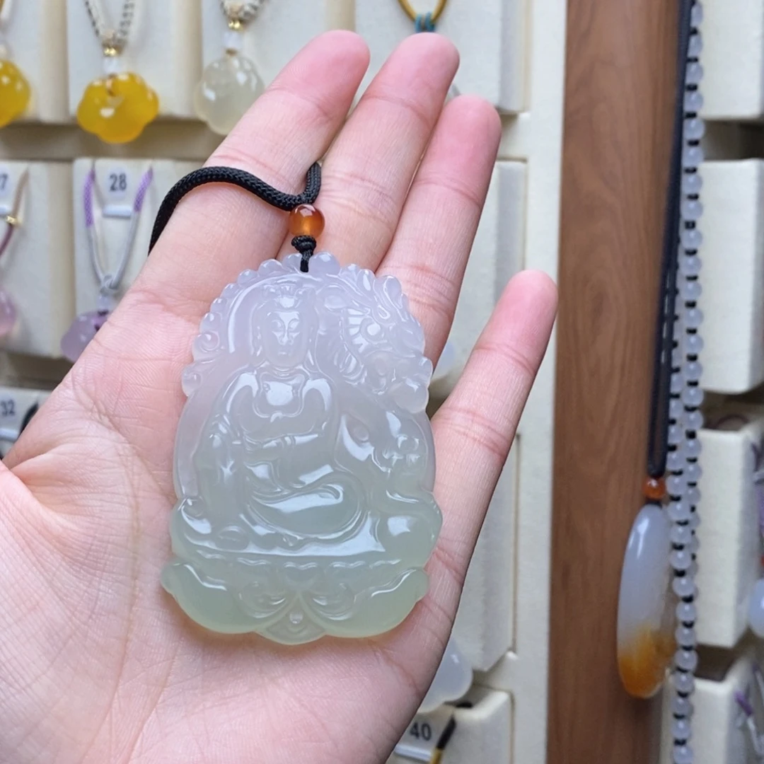 玛瑙/玉髓吊坠(赠链)未镶嵌C**有包容介意勿拍