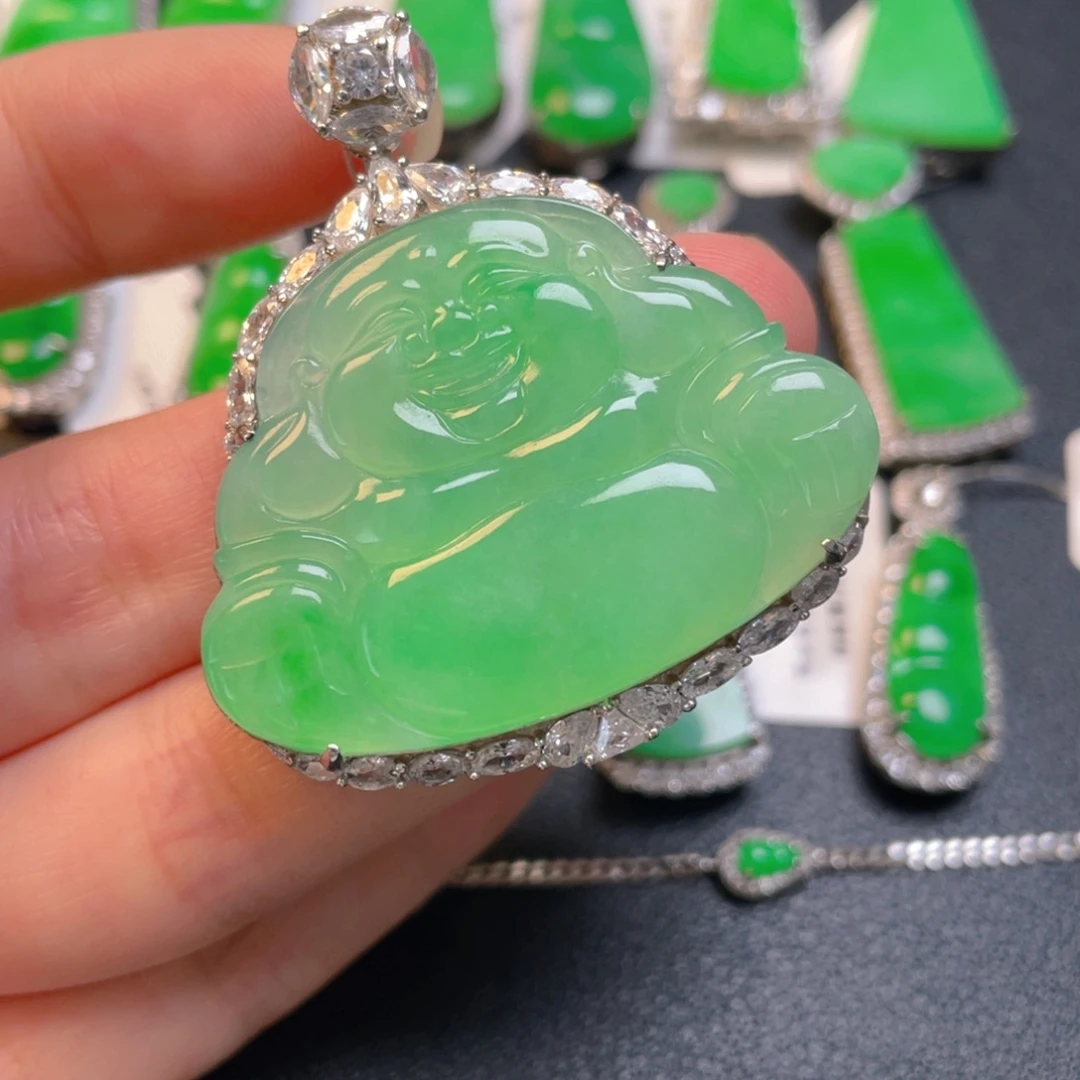 项链银S925镶嵌翡翠