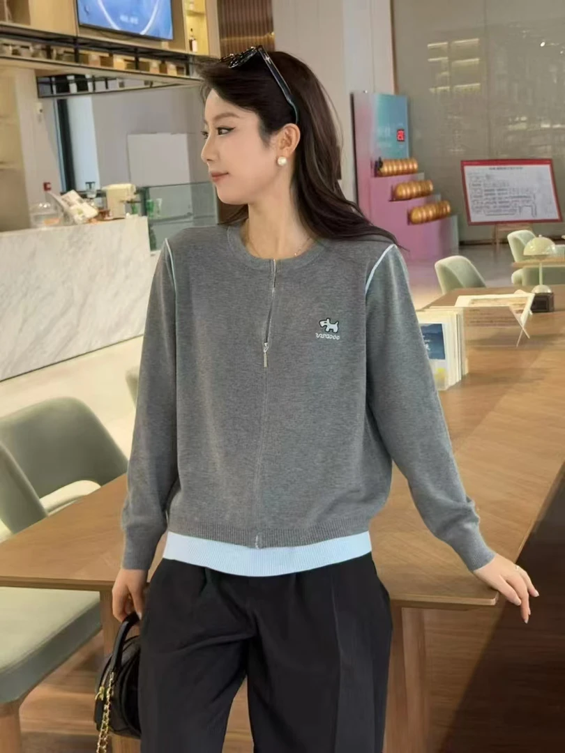 简约女士春装针织衫2025新款时尚百搭洋气上衣女装休闲打底开衫