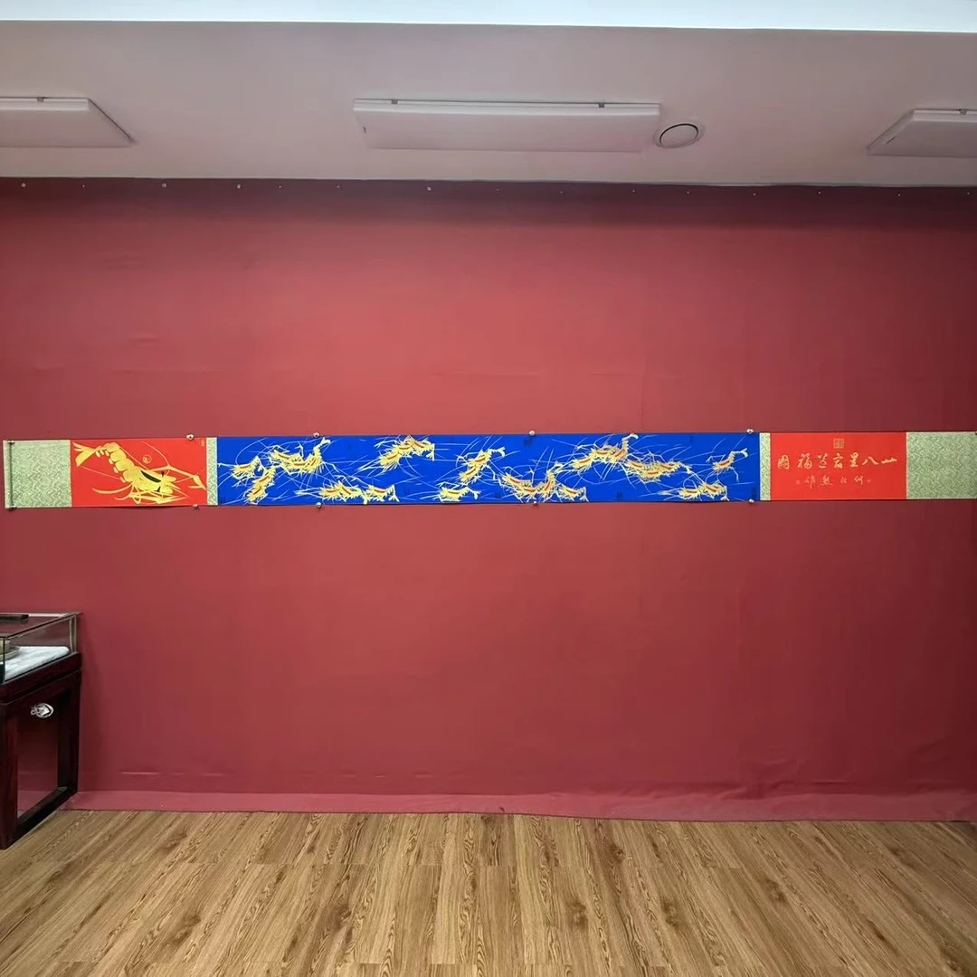 《二十八星宿送福图》蓝金五米长卷何江熊精品国画