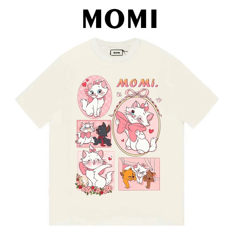 【MOMI】现货！玛丽猫260克纯棉重磅短袖女男宽松休闲百搭T恤
