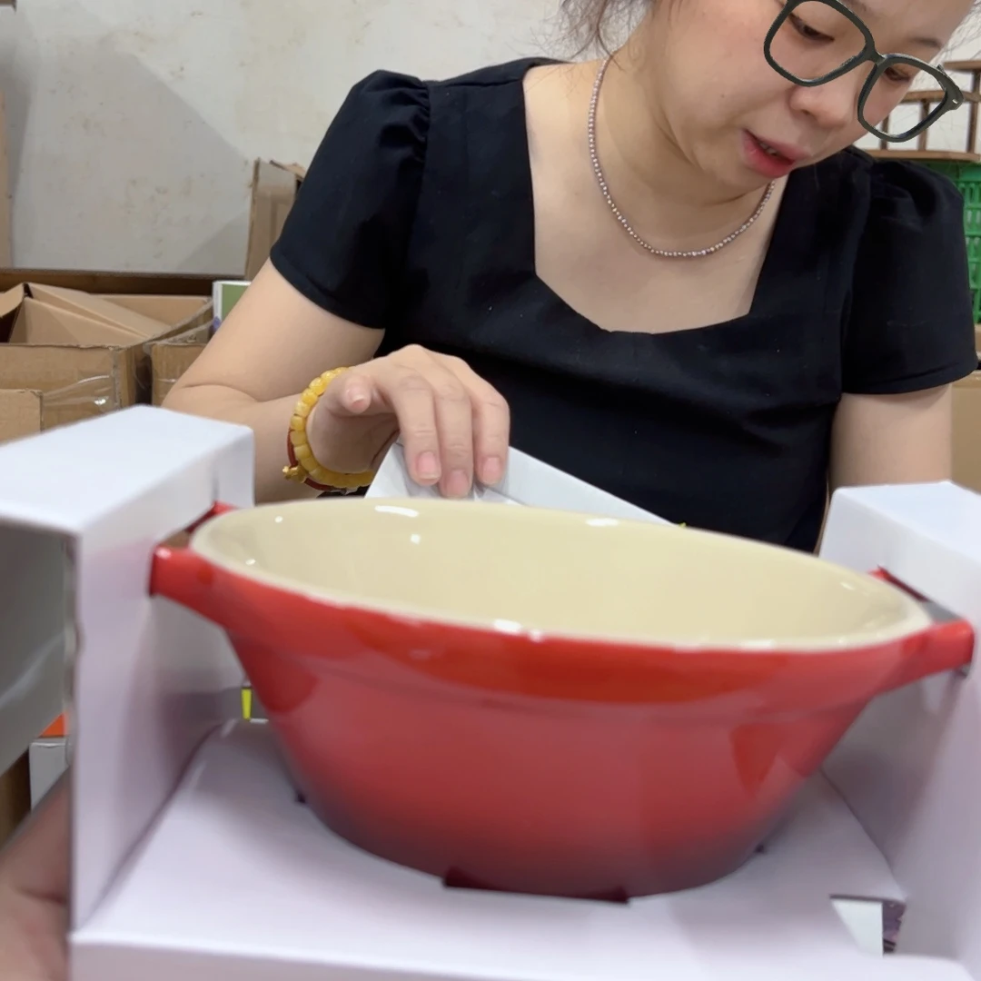 老姊妹家瓷器好漂亮红色双耳wan