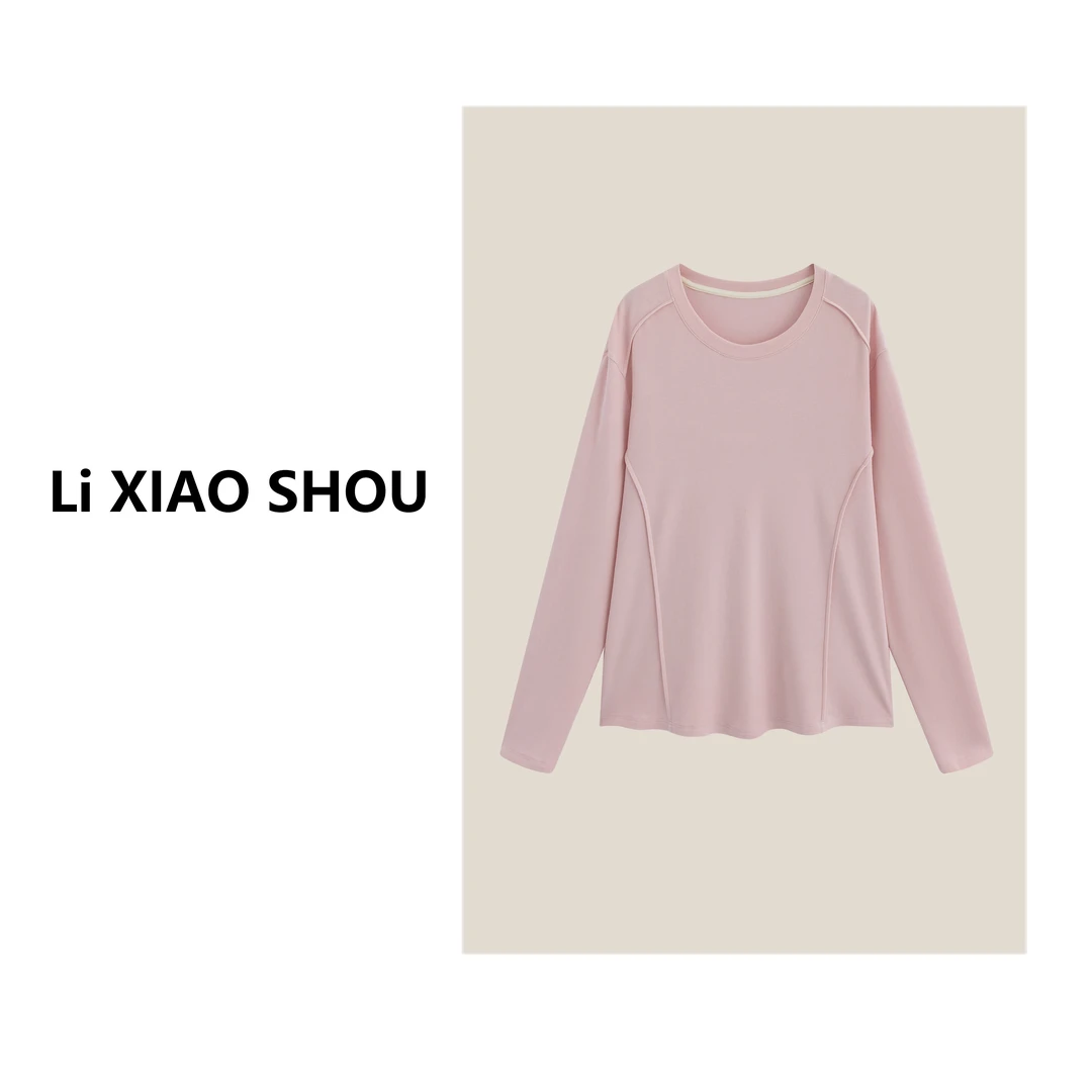 【李小瘦大码女装】新款打底衫休闲百搭舒适亲肤修身383D