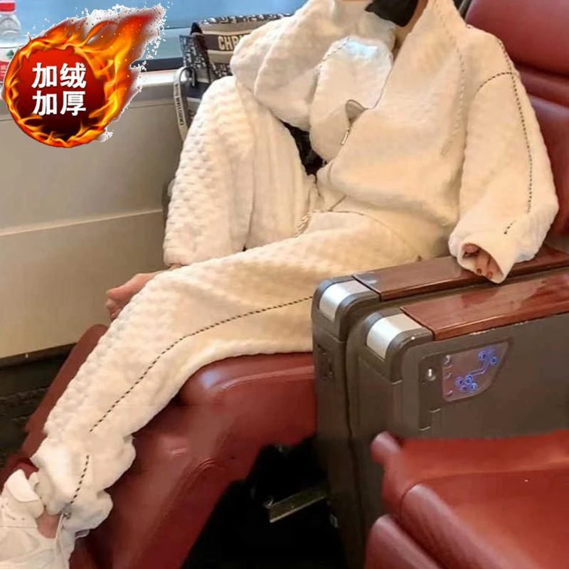 韩版慵懒休闲运动套装女2025新款宽松时尚洋气加绒连帽卫衣两件套