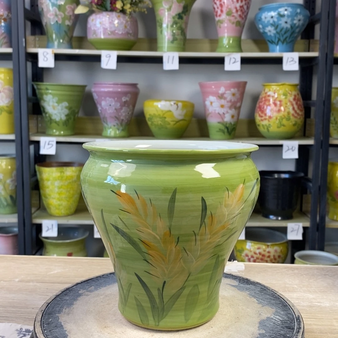 景德镇手工手绘陶瓷花盆