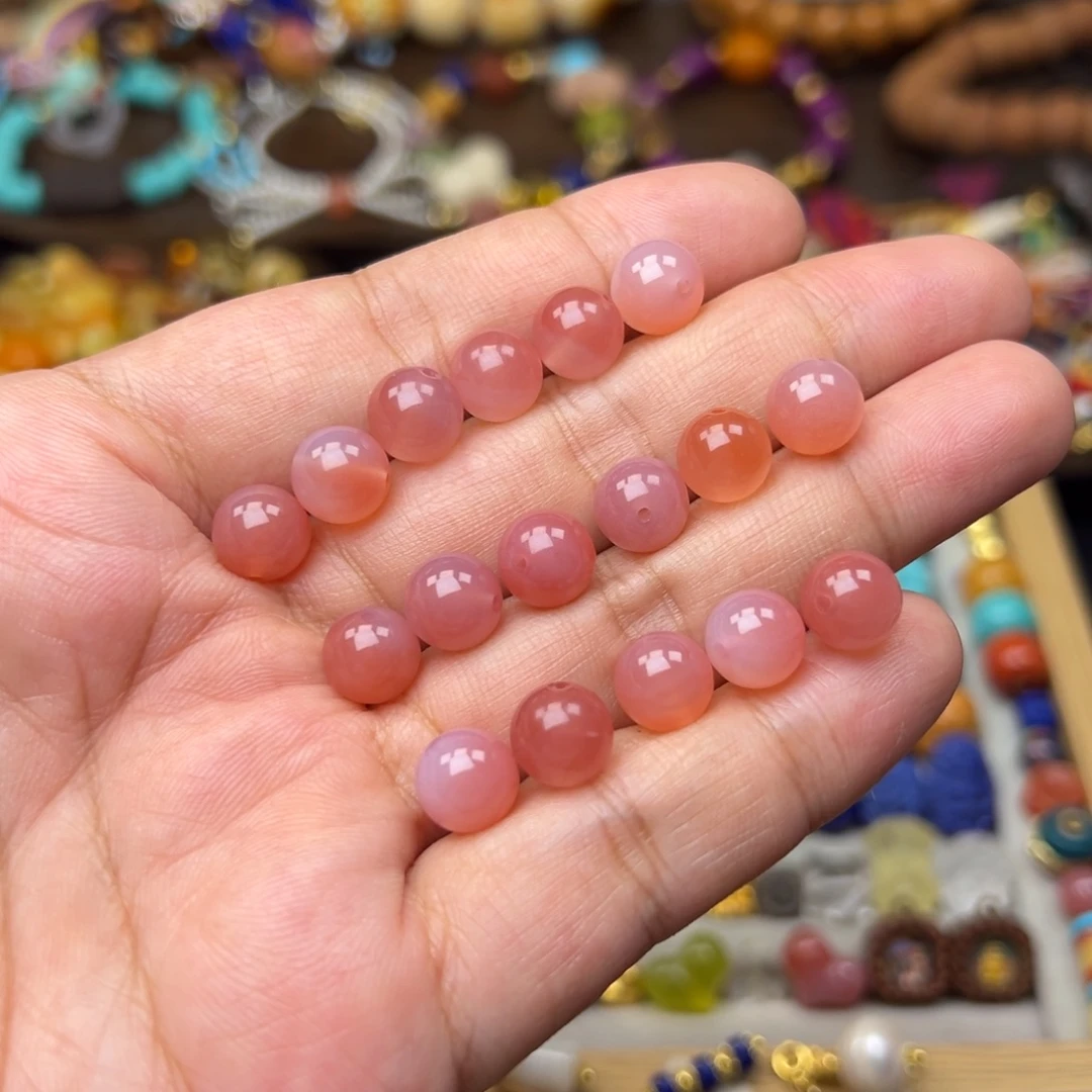 玛瑙/玉髓未镶嵌8mm圆珠发一个
