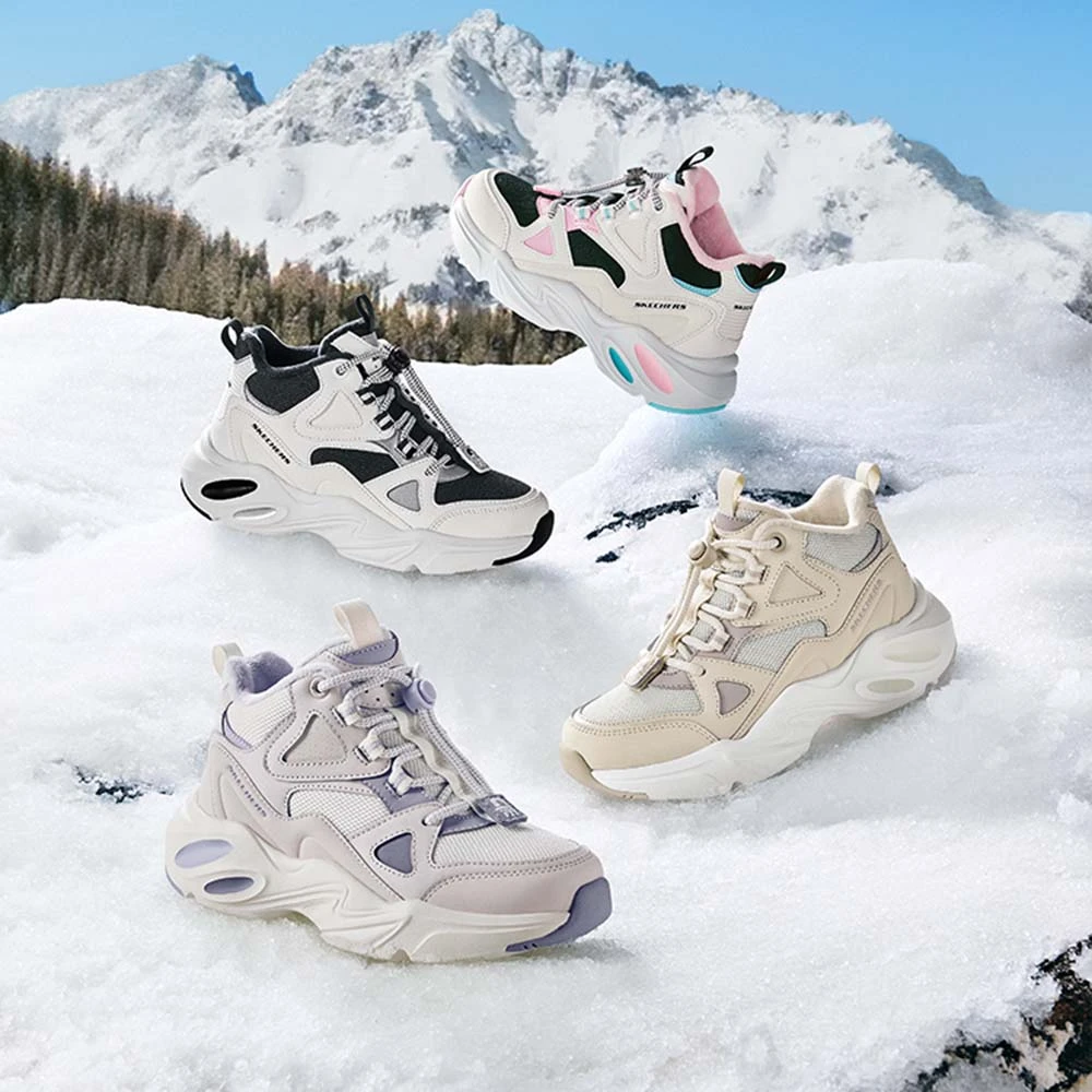 斯凯奇童鞋抽绳加绒中帮靴男女童秋冬舒适保暖运动鞋319256L