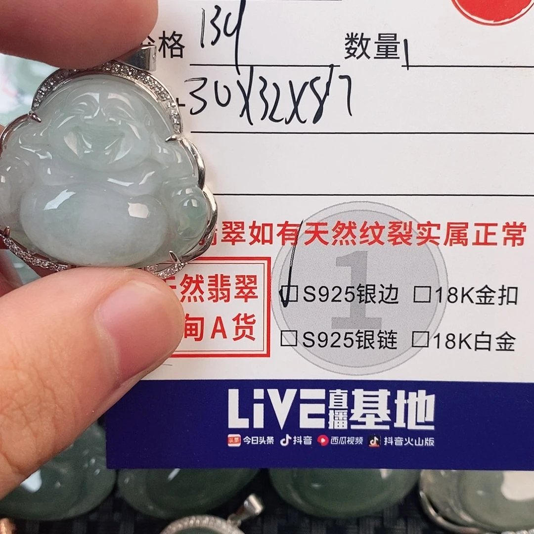 翡翠银S925镶嵌颈饰