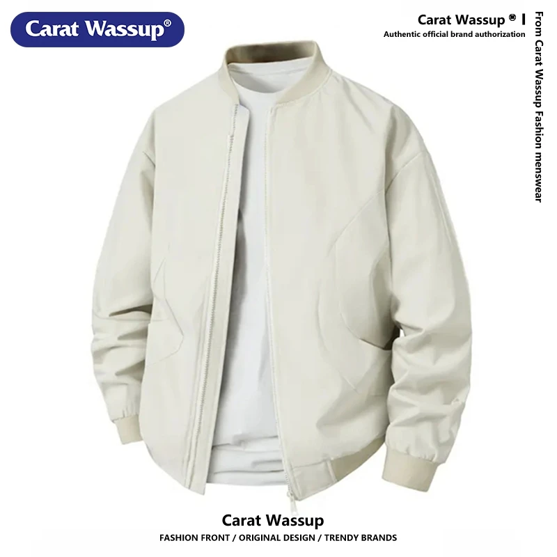 CARAT WASSUP棒球服外套男春秋季飞行员夹克户外美式复古宽松百搭