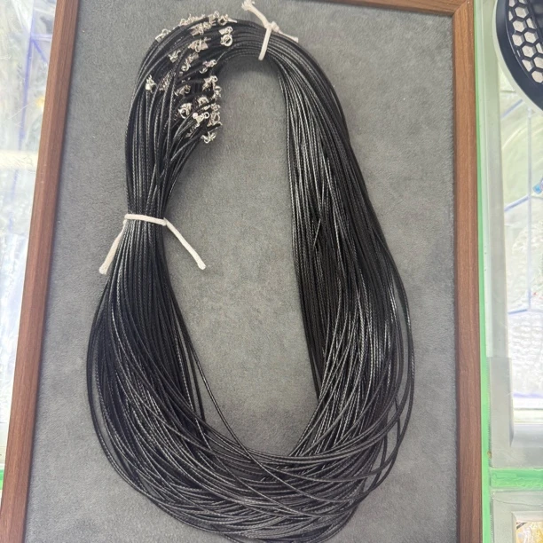 链子925银皮质 银制皮绳多样性发一55cm-3601