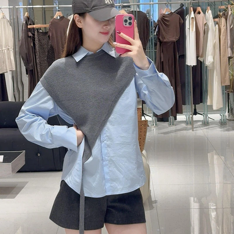 5832{迪}2025女装秋新洋气披肩痞帅炸街风女装两件衬衫出游服装女