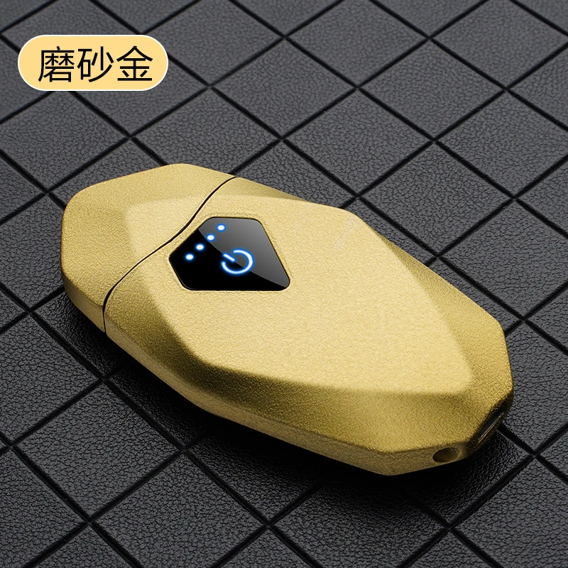 创意指纹渐变色彩双电弧充电打火机个性潮防风电子礼品