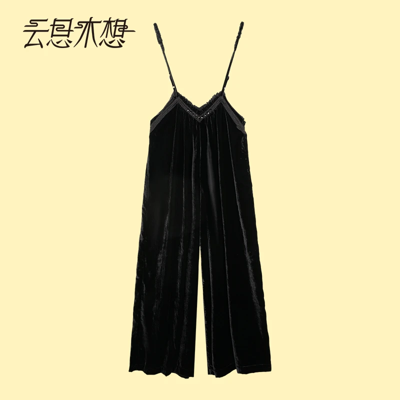 Ysimo-X云思木想原创中国风2024早秋新款蕾丝花边吊带连体裤11998