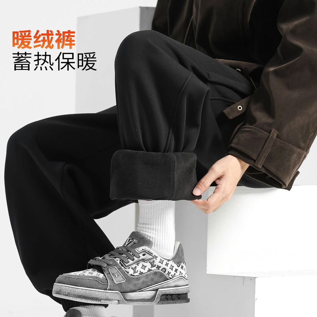 男士裤子秋冬加绒束脚裤男装冬季爆款2026新款休闲裤男生加厚卫裤