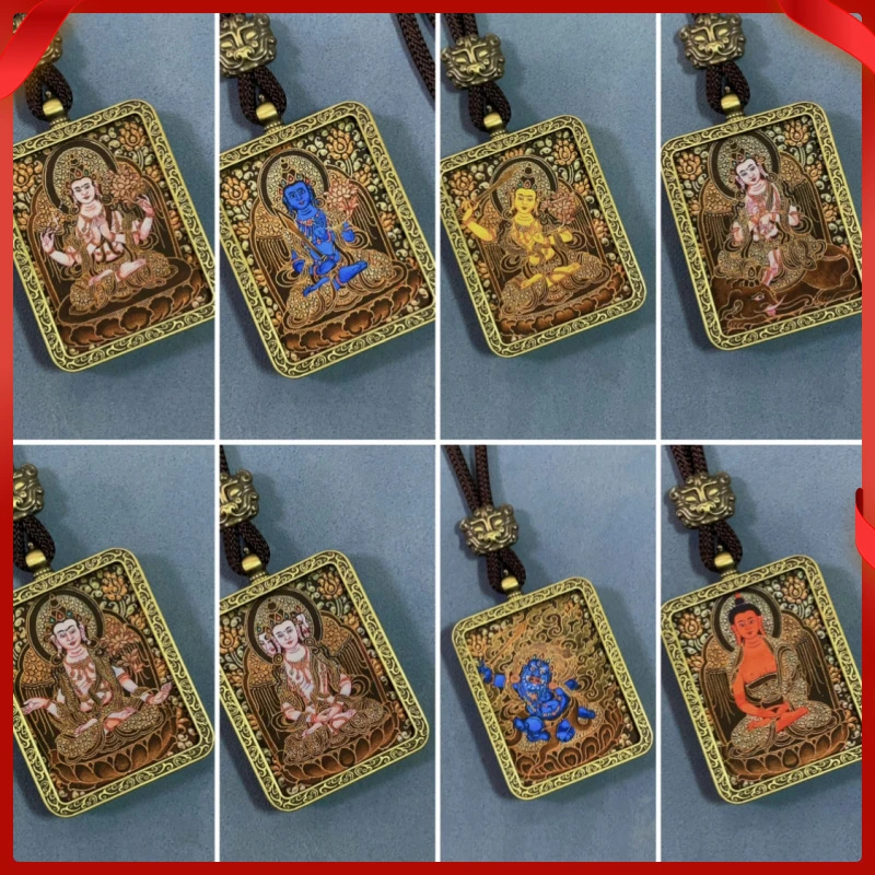 合金项链 正品西藏手工艺唐卡吊坠十二生肖护法神佛系风格