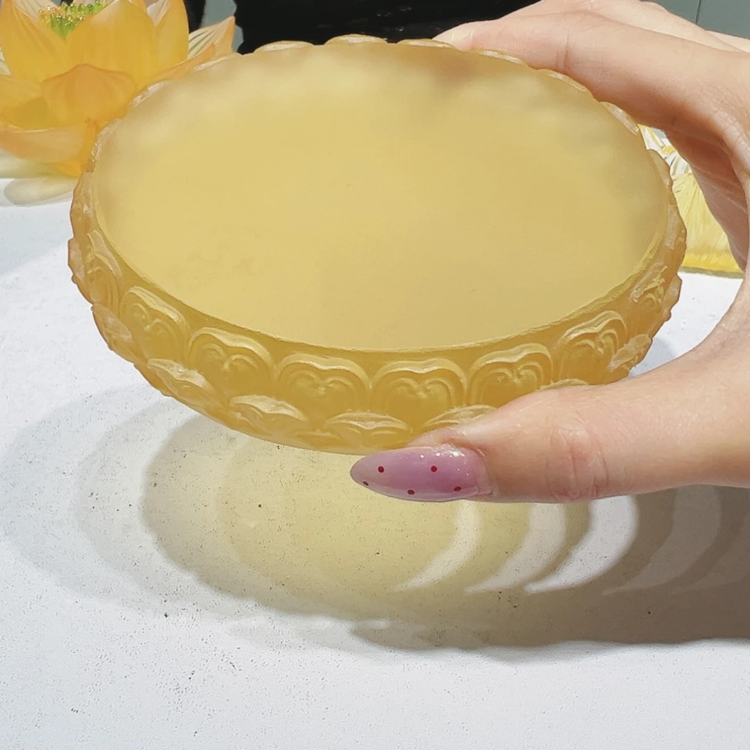 【闪购商品】手工艺品琉璃l*y莲花底座 11cm