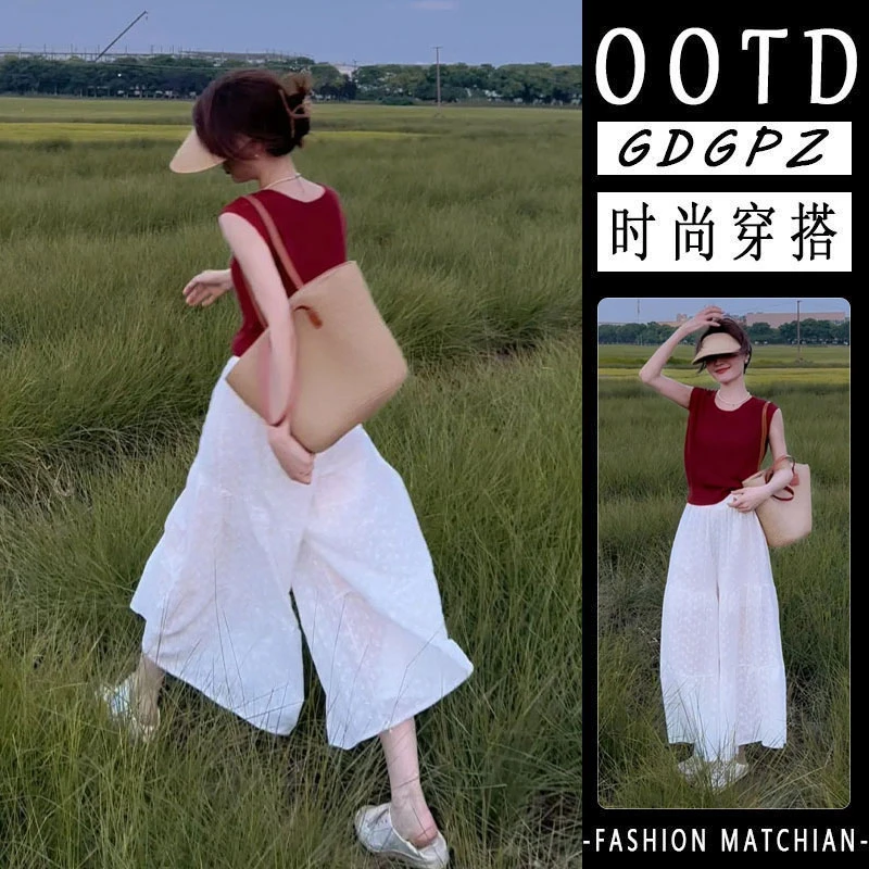 甜美穿搭2025新款夏季时尚简约短袖气质T恤搭配裤裙显瘦百搭洋气