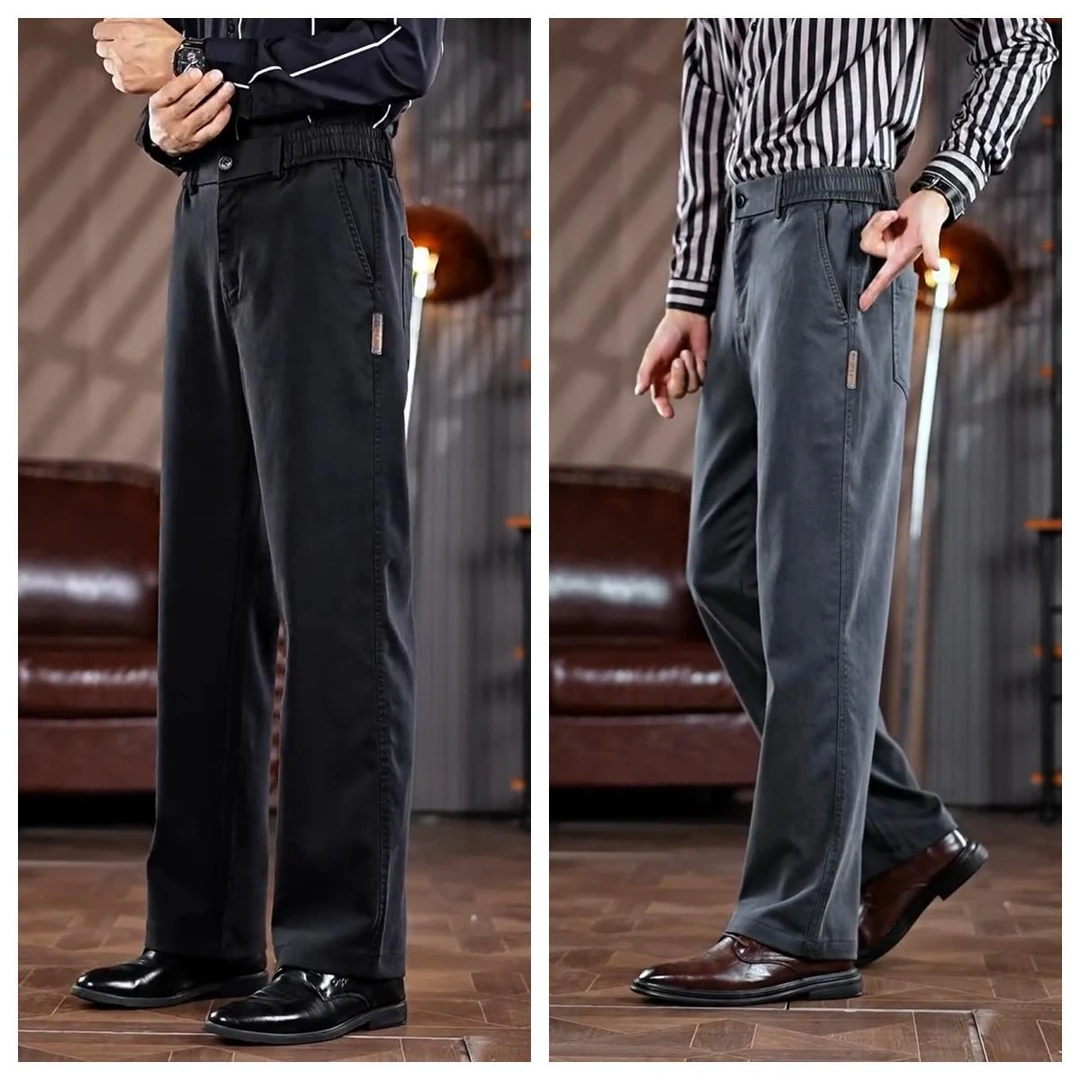 2025夏季男士薄款直筒休闲裤透气宽松商务直筒裤百搭高品质男裤