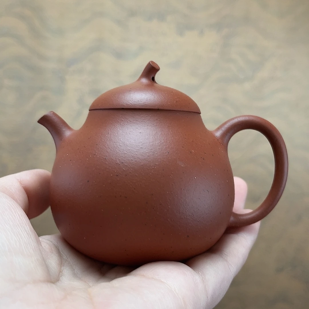 紫砂茶宠茄瓜微瑕朱泥160毫升