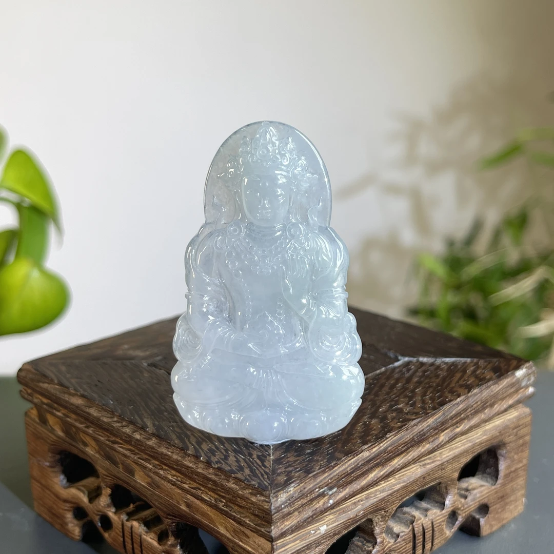 JTB12-180  天然缅甸A货翡翠  度母