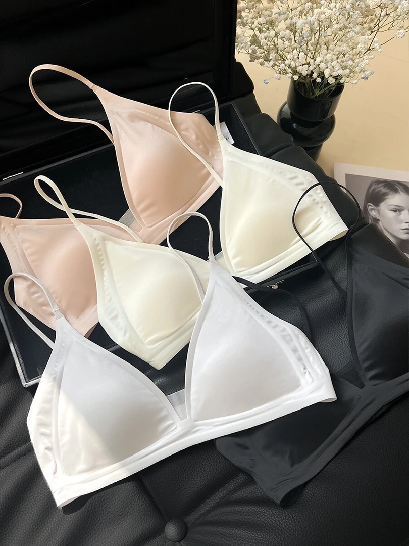 简约无痕B32法式三角杯上托超薄款透气性感内衣