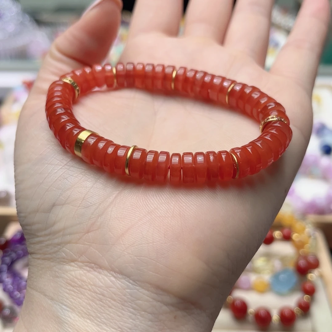合金手链南红玛瑙南红冰红盘珠