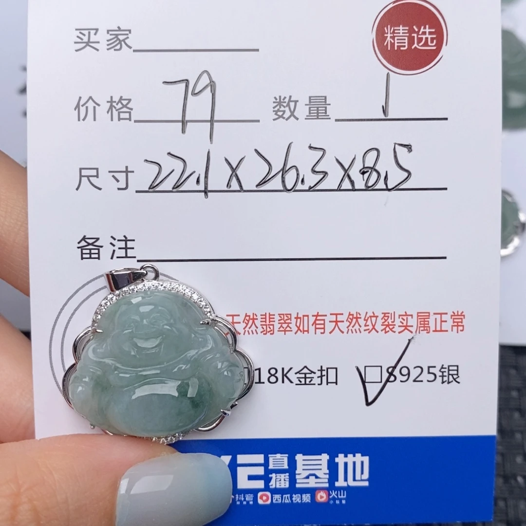 翡翠银S925镶嵌颈饰吊坠