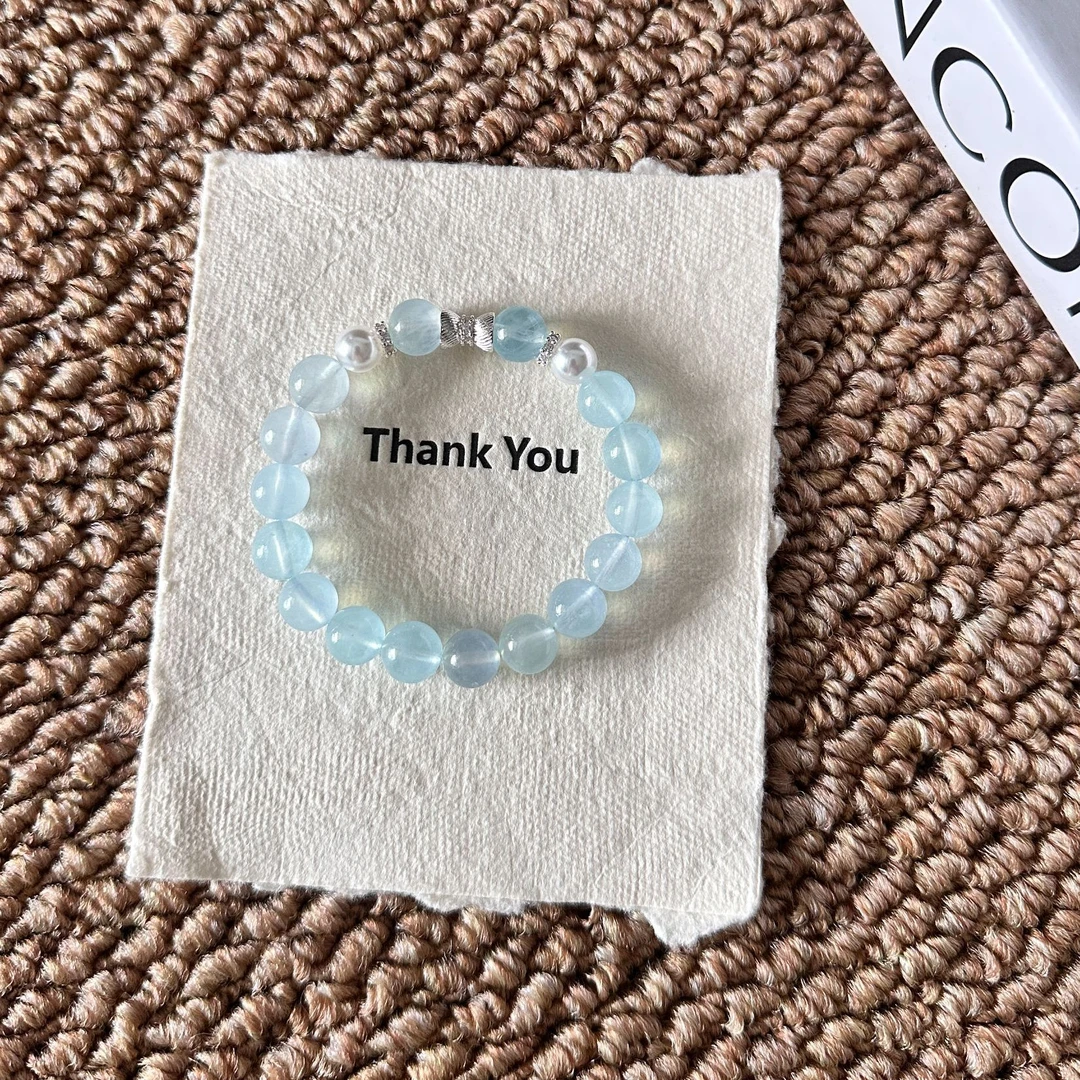 拍2件【海风吟诗者】海蓝宝清透手串手链 多样性发