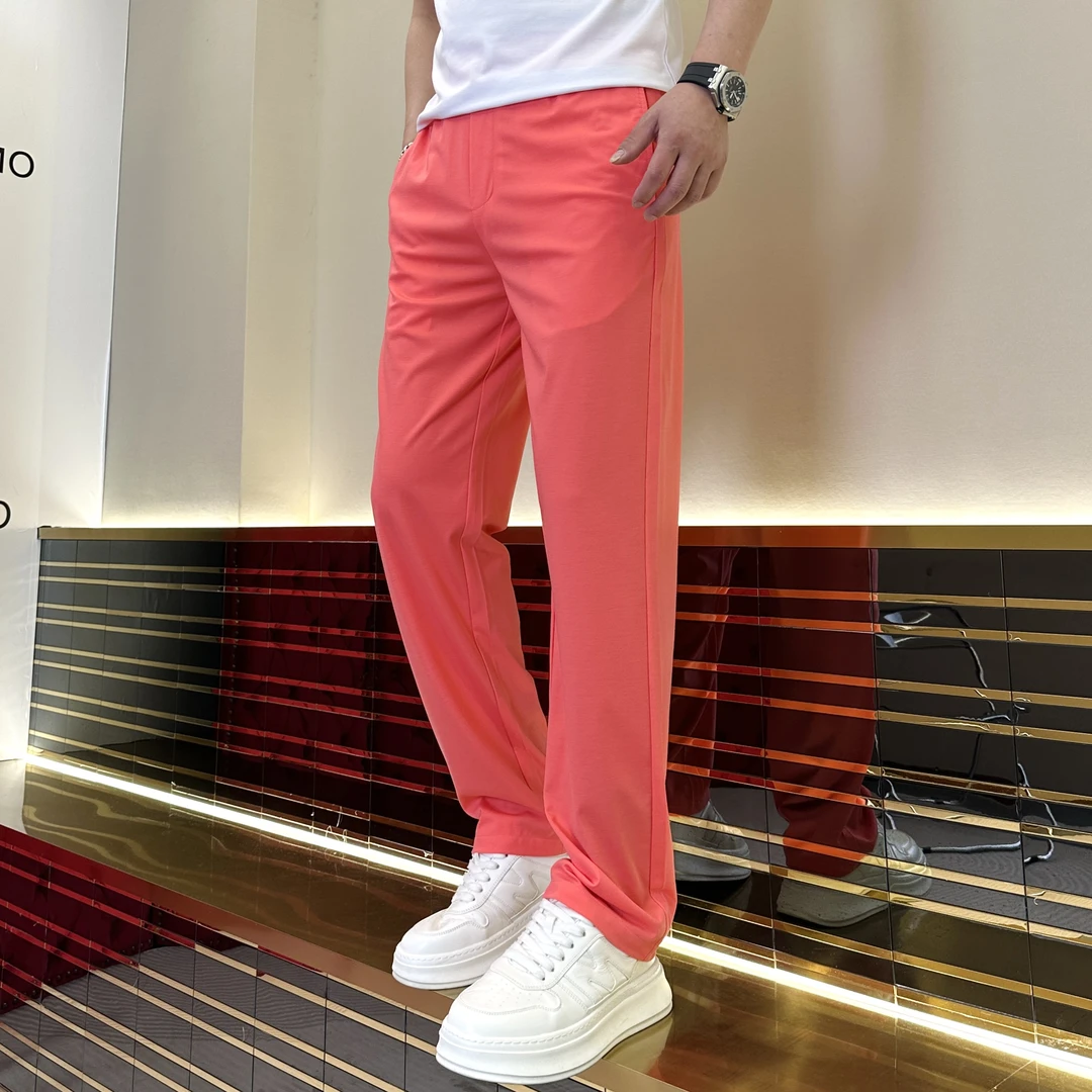 男装夏季纯色潮流轻奢多巴胺薄款修身舒适垂感休闲直筒裤588