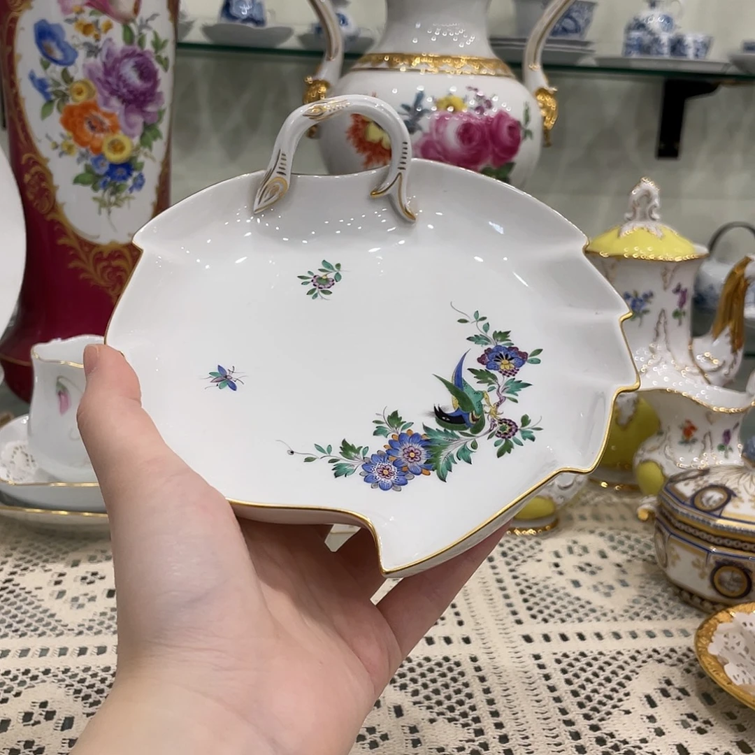 摆件中古一等叶子盘