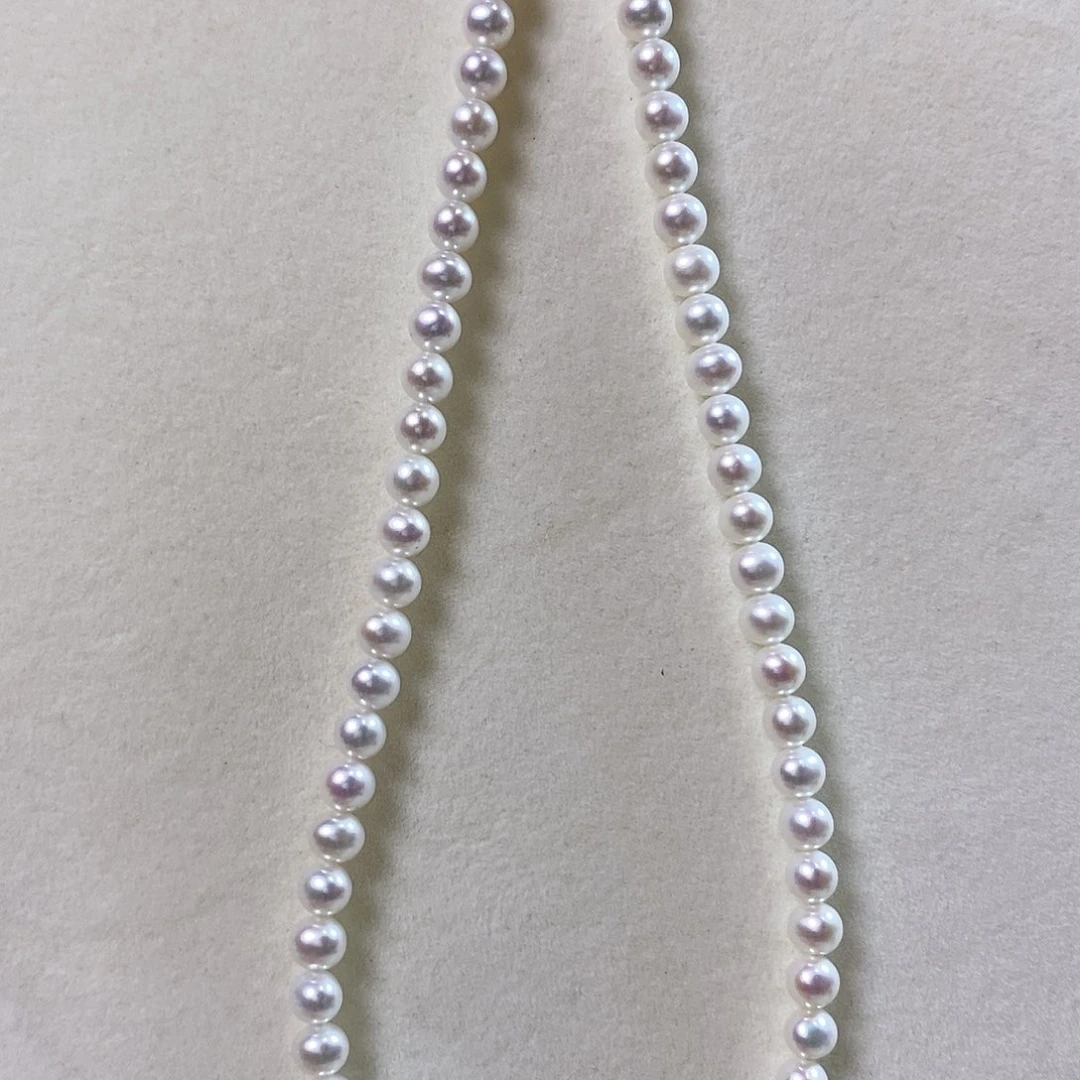 淡水珍珠银S925镶嵌项链5.5-6mm