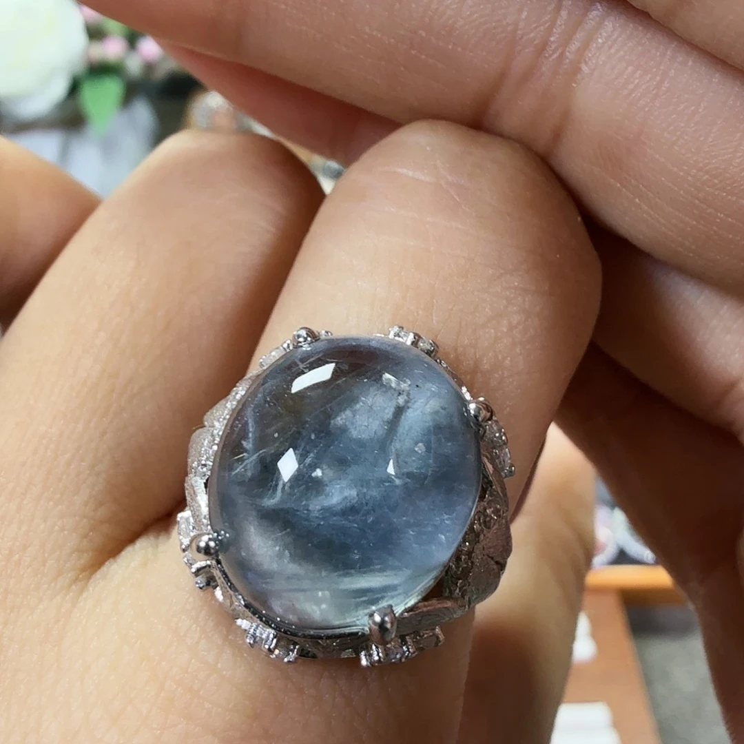 戒指水晶银S925镶嵌