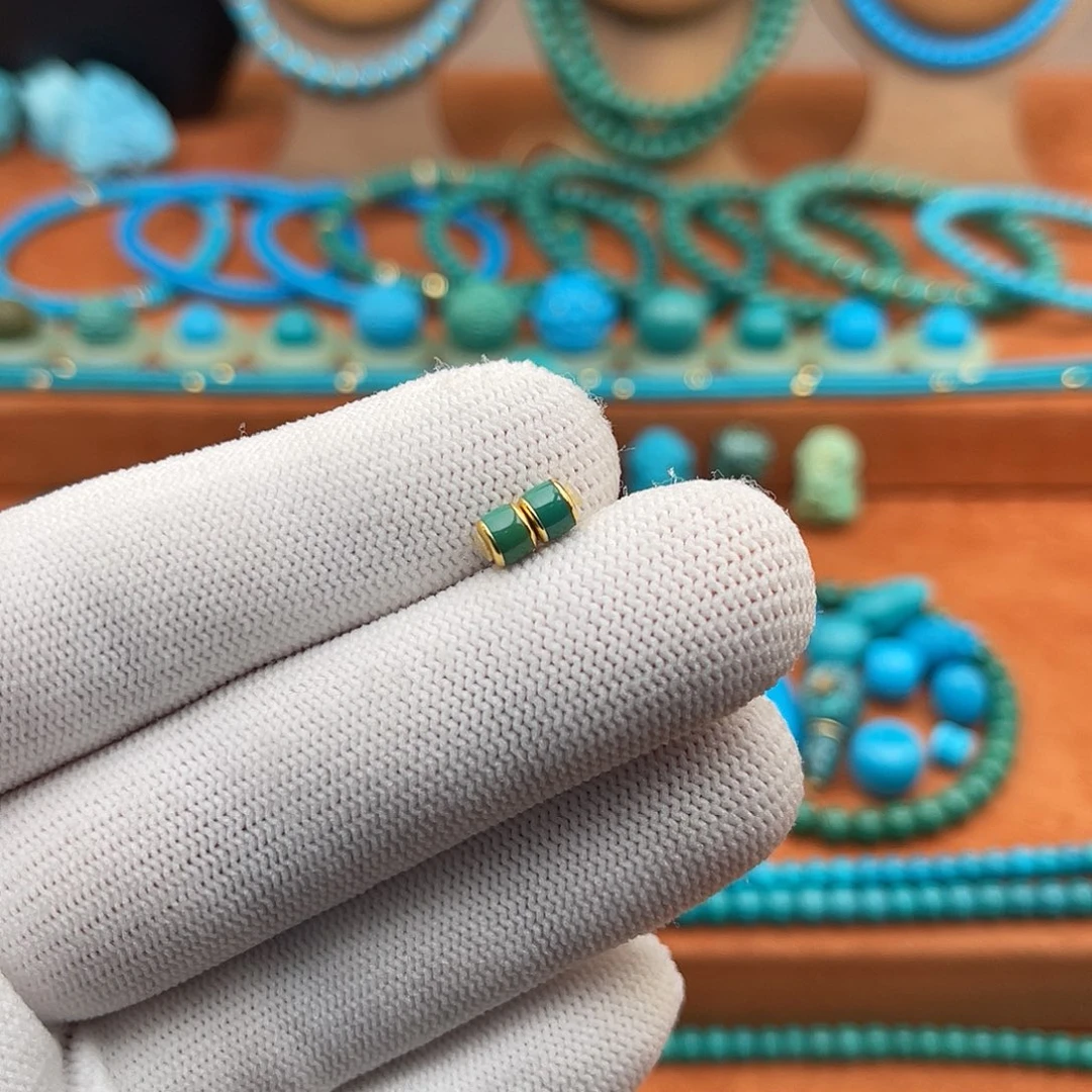 绿松石18K金镶嵌珠宝奇石