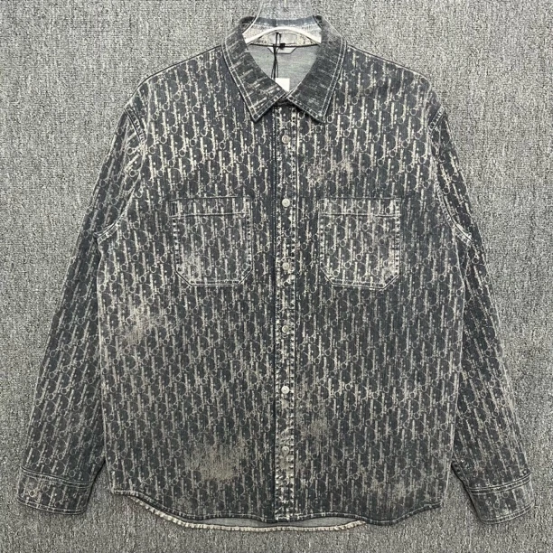 未使用 DIOR/迪奥 Dior SS23烫金满印长袖衬衫/40码/全新/12648