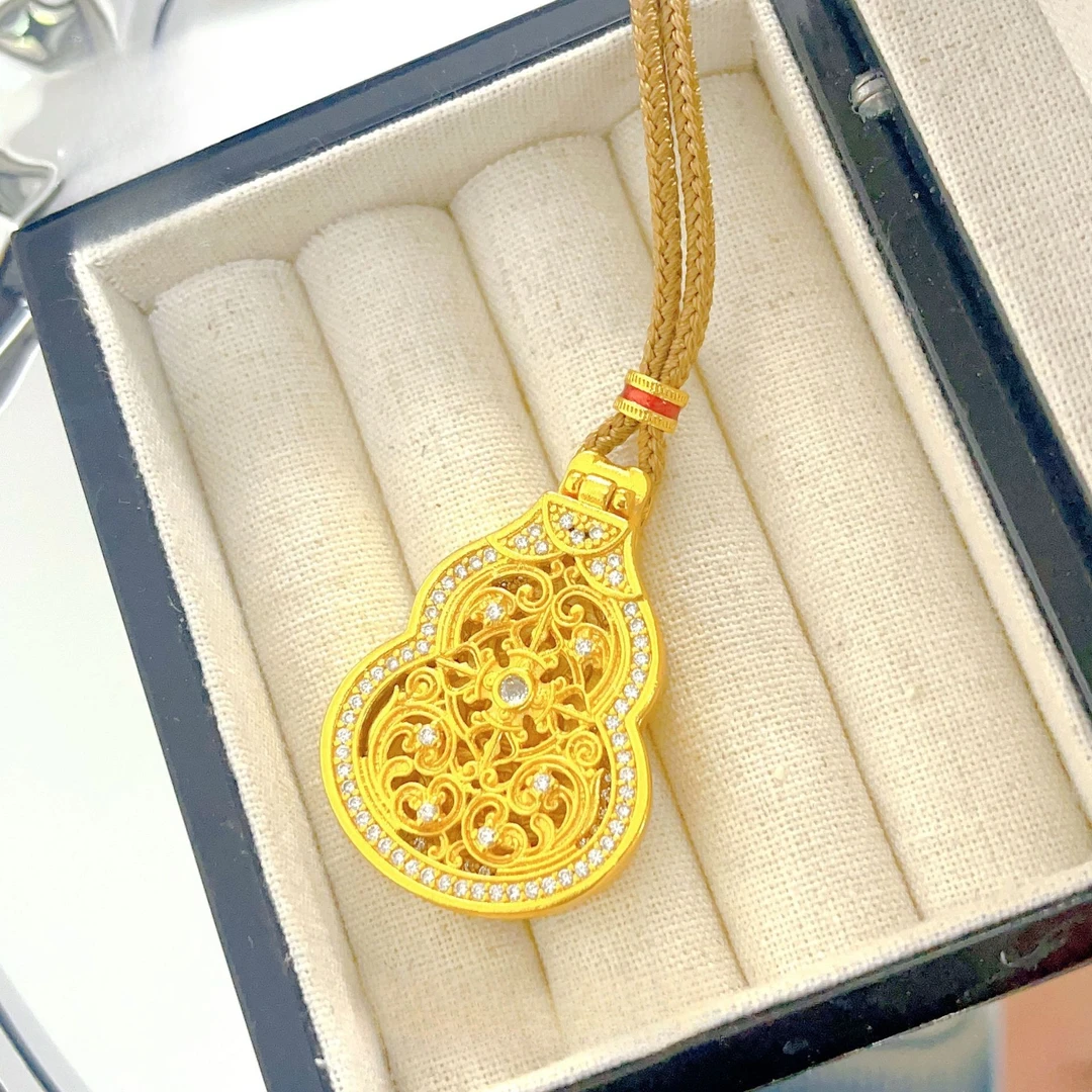 镶钻花丝葫芦新中式随身佛葫芦毛衣链素款女项链0109