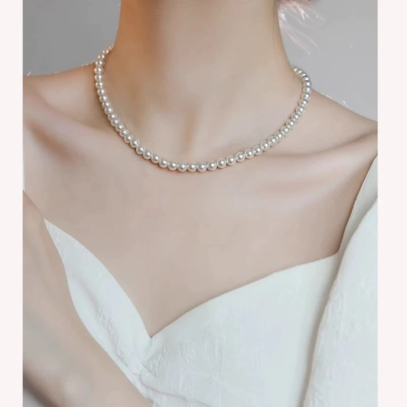 链子925银 银链子S925银 4.5MM强光光正圆无暇项链