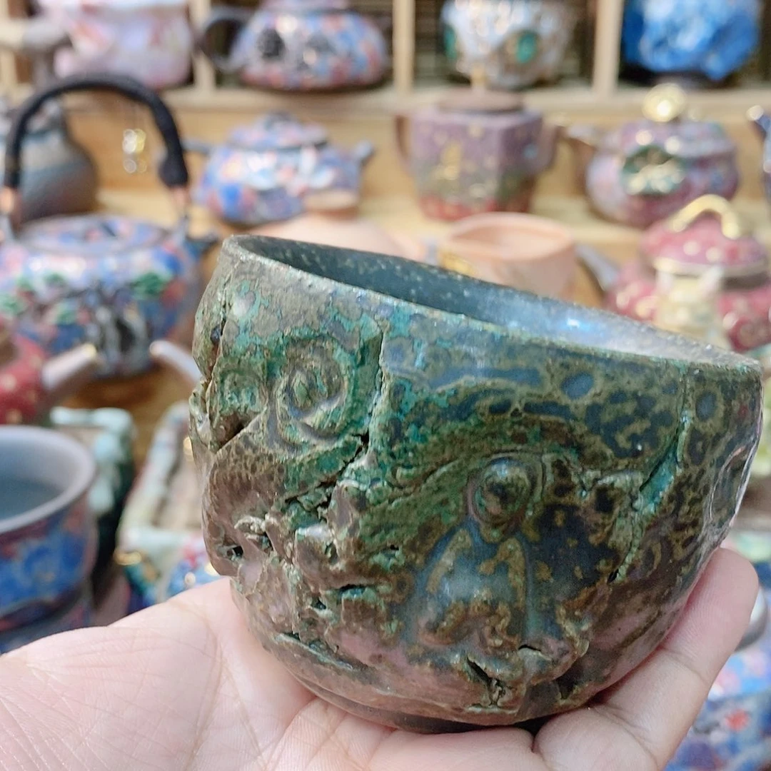 粗陶志野柴烧茶器