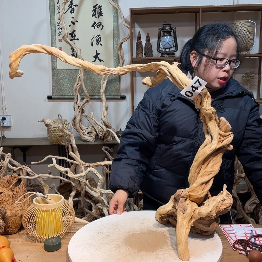 柏木小*客杜鹃根根艺摆件