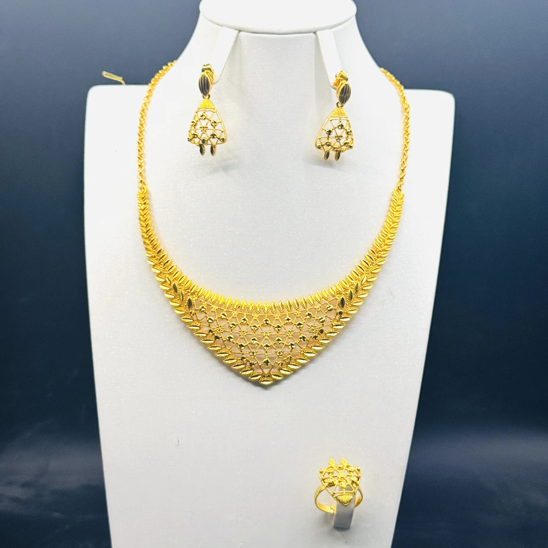 铜项链 TJ209 铜首饰 项链戒指耳环三件套