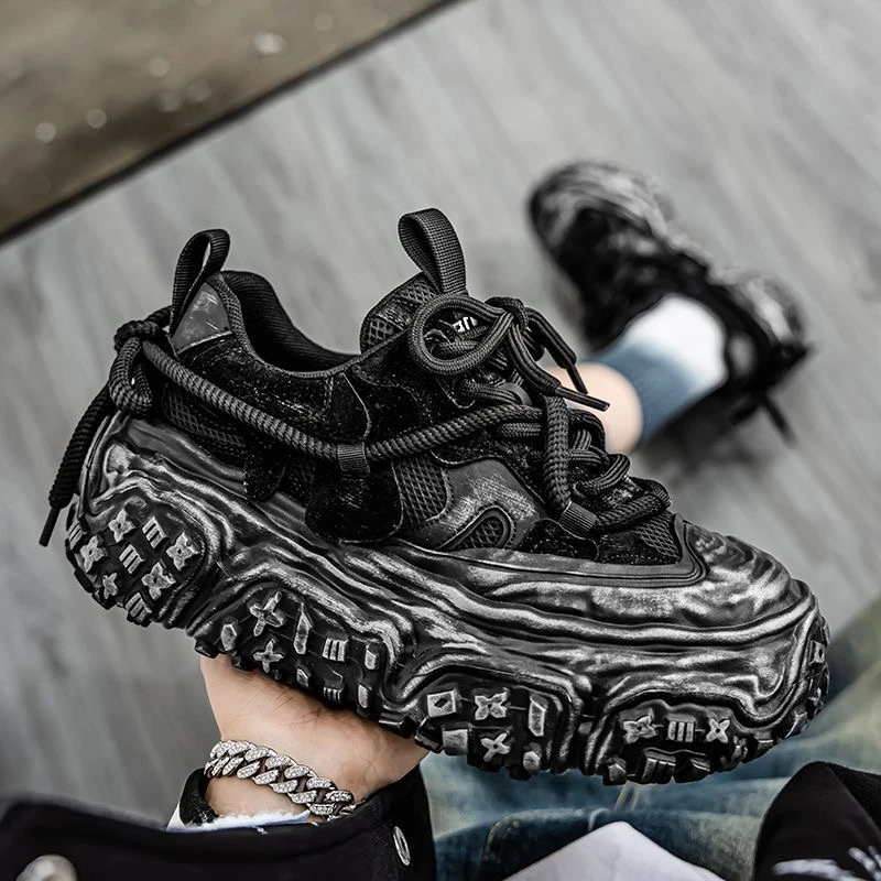 小众做旧男鞋2025夏季新款复古网红增高老爹鞋潮流百搭跑步运动鞋