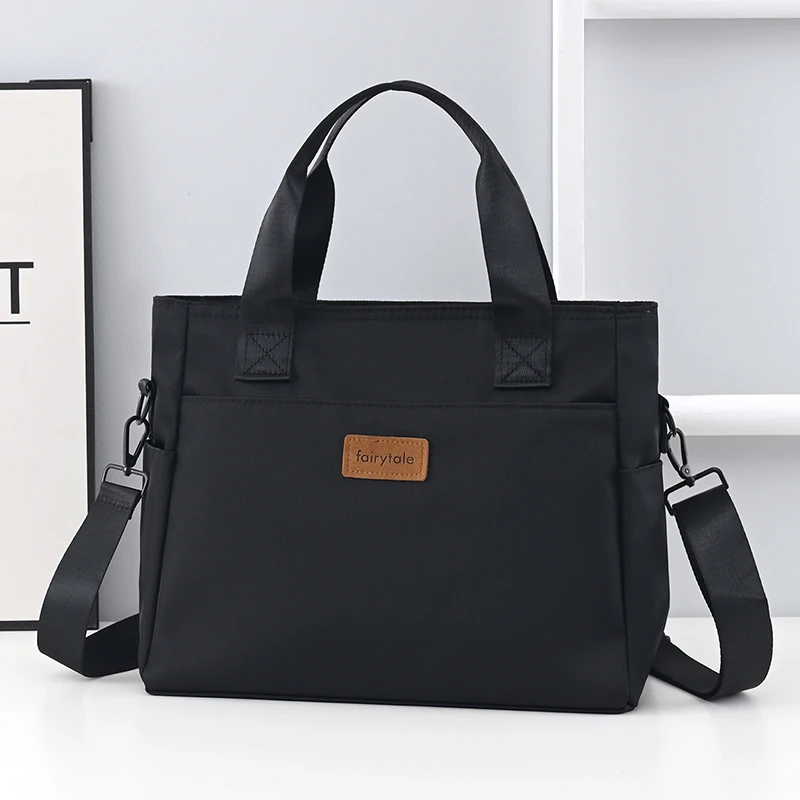 上班通勤斜挎包大容量a4文件袋休闲手提电脑包男女同款公文商务包